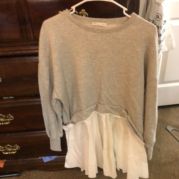 ZARA SWEATSHIRT COMBINATION DRESS - Picture 1 of 5